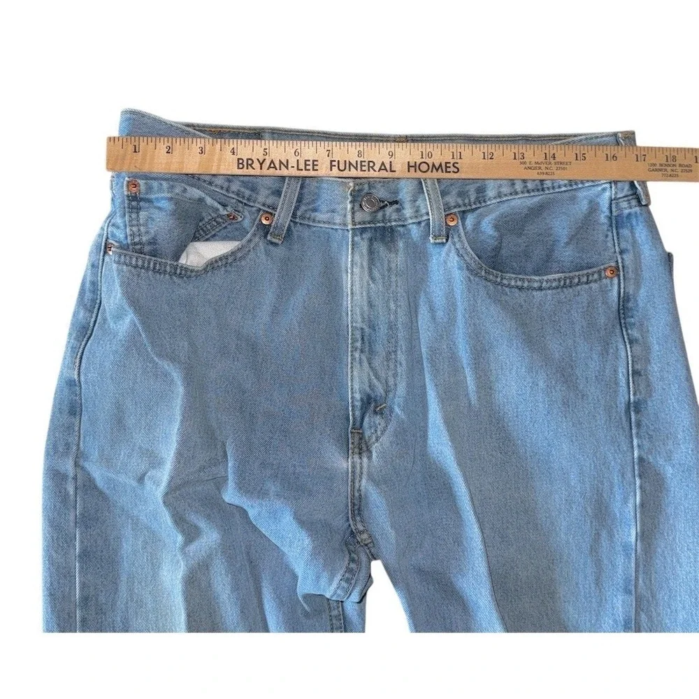 Levi's 505 Jeans Men's W36 L32 Light Wash Blue Straight Leg 5-Pocket marker mark